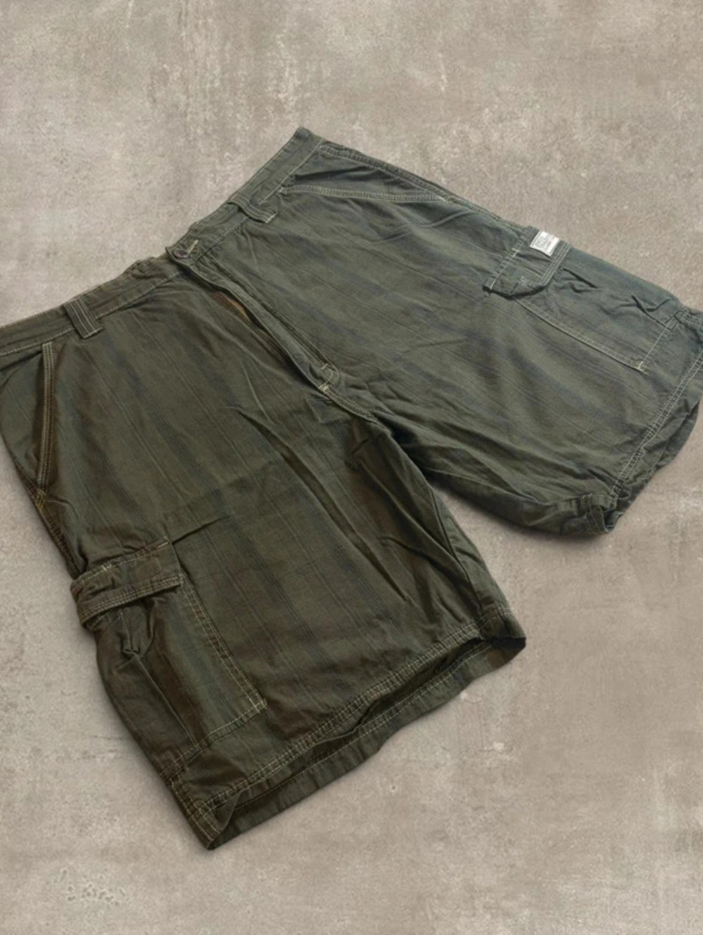 Vintage JNCO Tradition Plaid Cargo Shorts Mens 38 Olive Green Y2K Skater